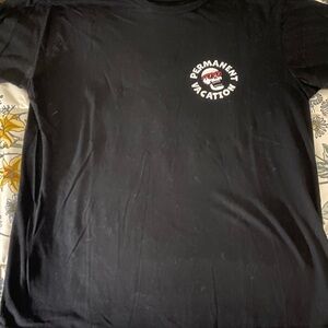 Mens Permanent Vacation Graphic Black T-Shirt